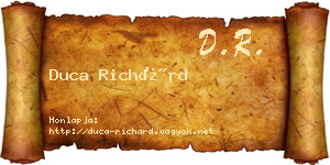 Duca Richárd névjegykártya